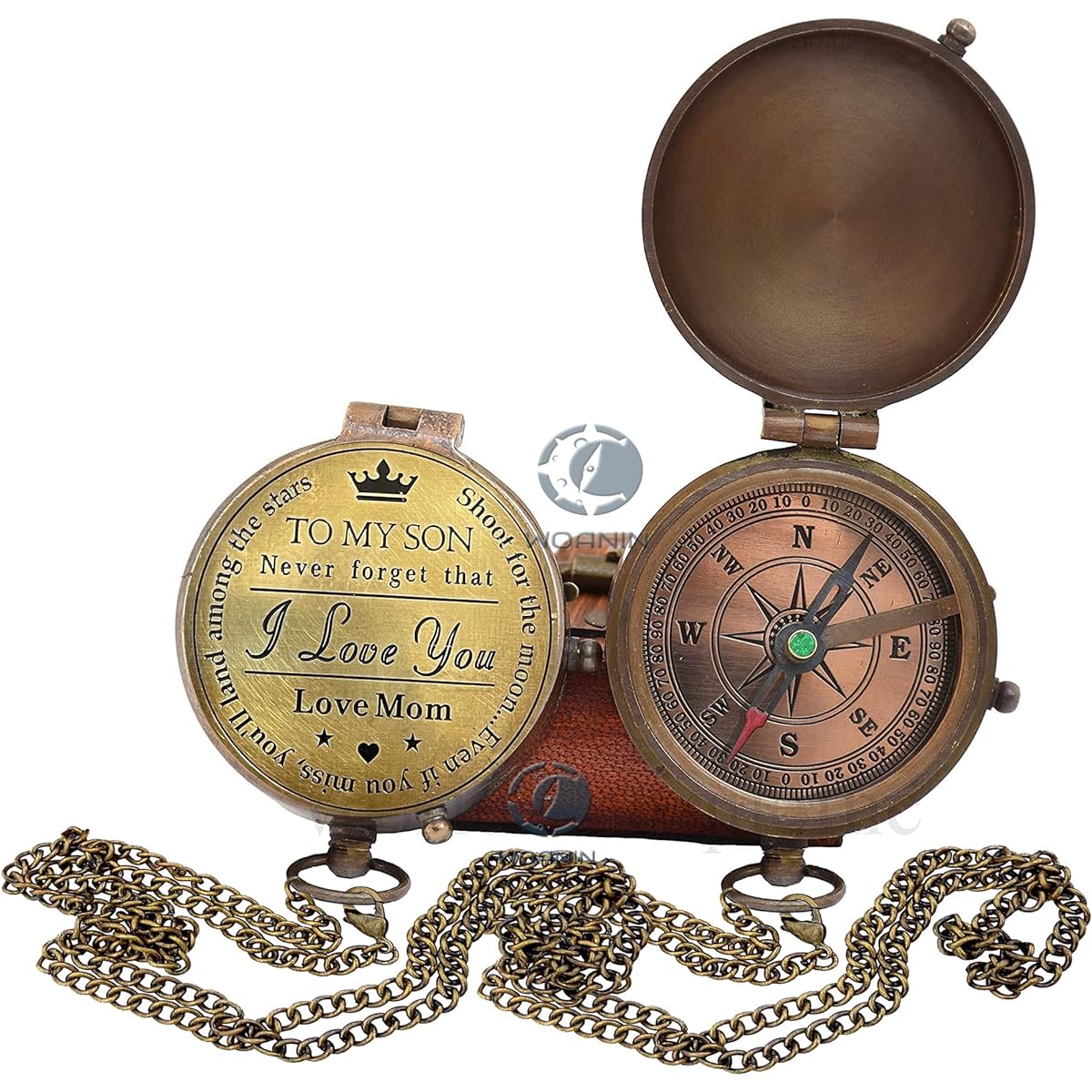 WOANIN Compass for Mother and Son - To My Son's Love Mom - Mother to Son - Mother to Son - Graduation Day Gift - Birthday Gift for Son - Confirmation Gift for Son