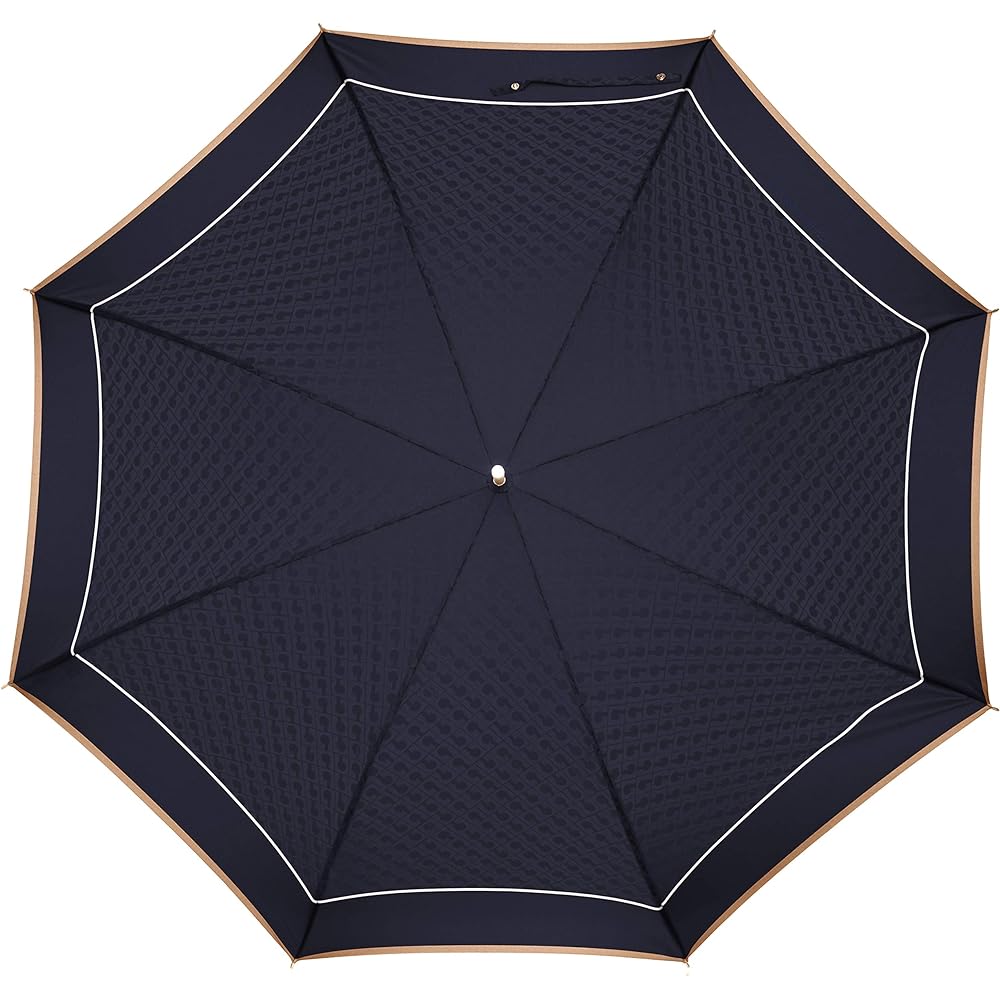 [Gherardini] AURORA 1GD 11001-01G Logo Jacquard Yarn-dyed Hand-Opening Long Umbrella (Made in Japan) Women's