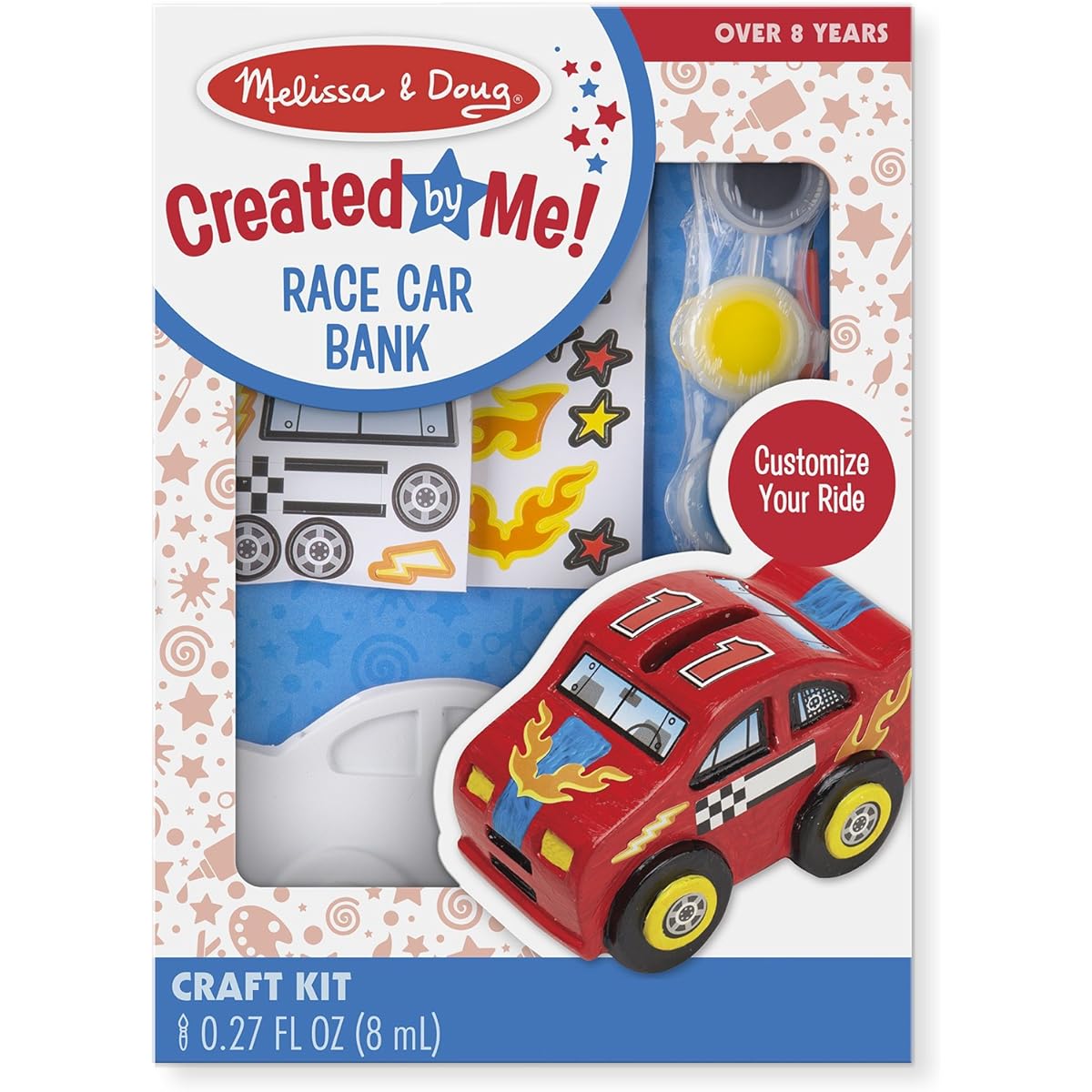 Melissa & Doug Decorate-Your-Own Race Car Bank Craft Kit