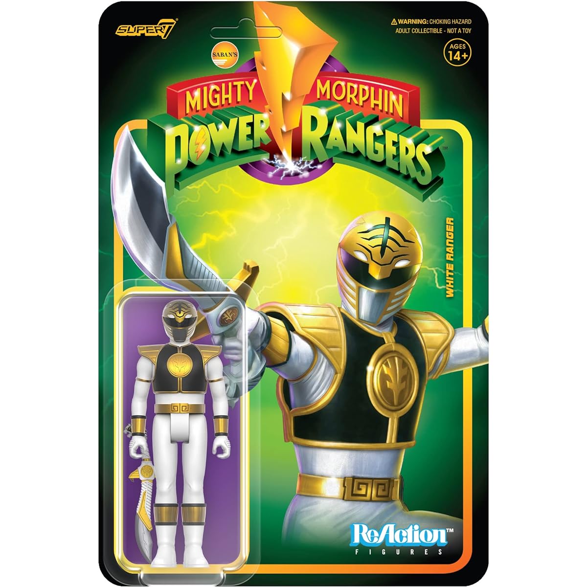 Mighty Morphin Power Rangers White Ranger Reaction Figure