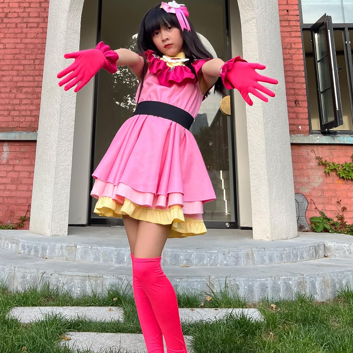 [COSPLEE] Oshi no Ko Cosplay Costume for Kids, Hoshino Costume with Wig, Idol Costume, Cosplay, Halloween, Christmas, Event, Cultural Festival, School Festival, Hoshino Ai, Performance Wear, Cosplay, Christmas, Halloween