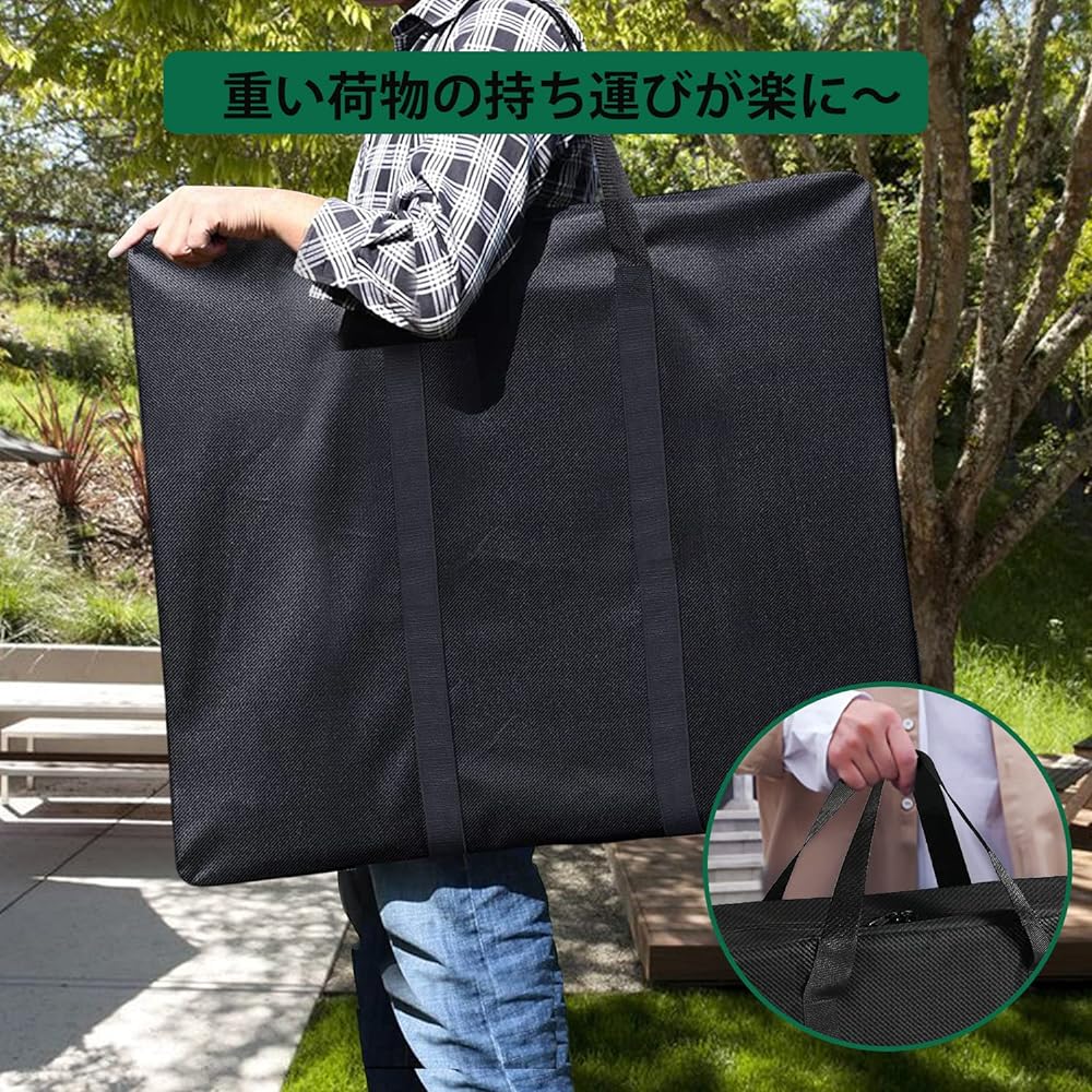 Iptienda Tote Bag, Folding Table Storage Bag, Solar Panel Storage Bag, Deep Tote Bag, Large Capacity Bag, Outdoor Storage, 600D, Multi-Storage, Water Repellent Deep Storage, Carry Bag, Storage Bag, Camping, Large Storage, Vertical, Waterproof - Black