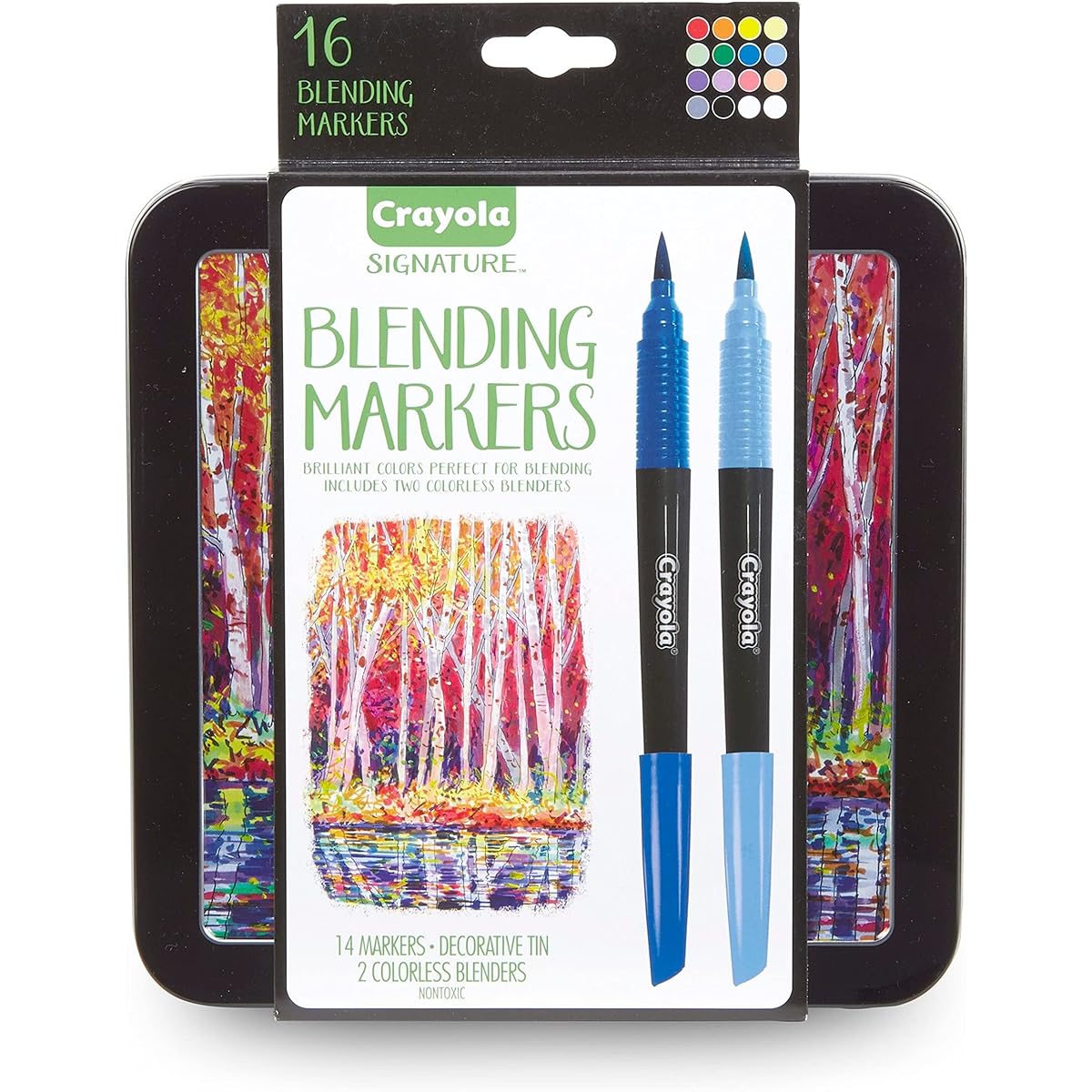 Crayola Blending Marker Kit with Decorative Case, Mothers Day Gifts for Mom, 16 Count 141 [Parallel Import]