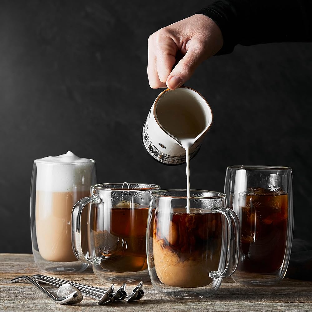 ZWILLING "Sorrent Double Wall Glass Latte Mug 450ml 2pcs Set" Tumbler Insulated Cold Insulation Double Structure Mug Cup Microwave Safe [Authorized Japanese Product] Sorrent 39500-114