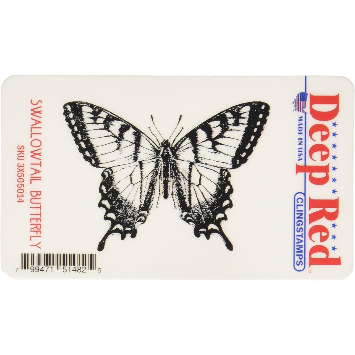 Deep red clinging stamp swallowtail butterfly