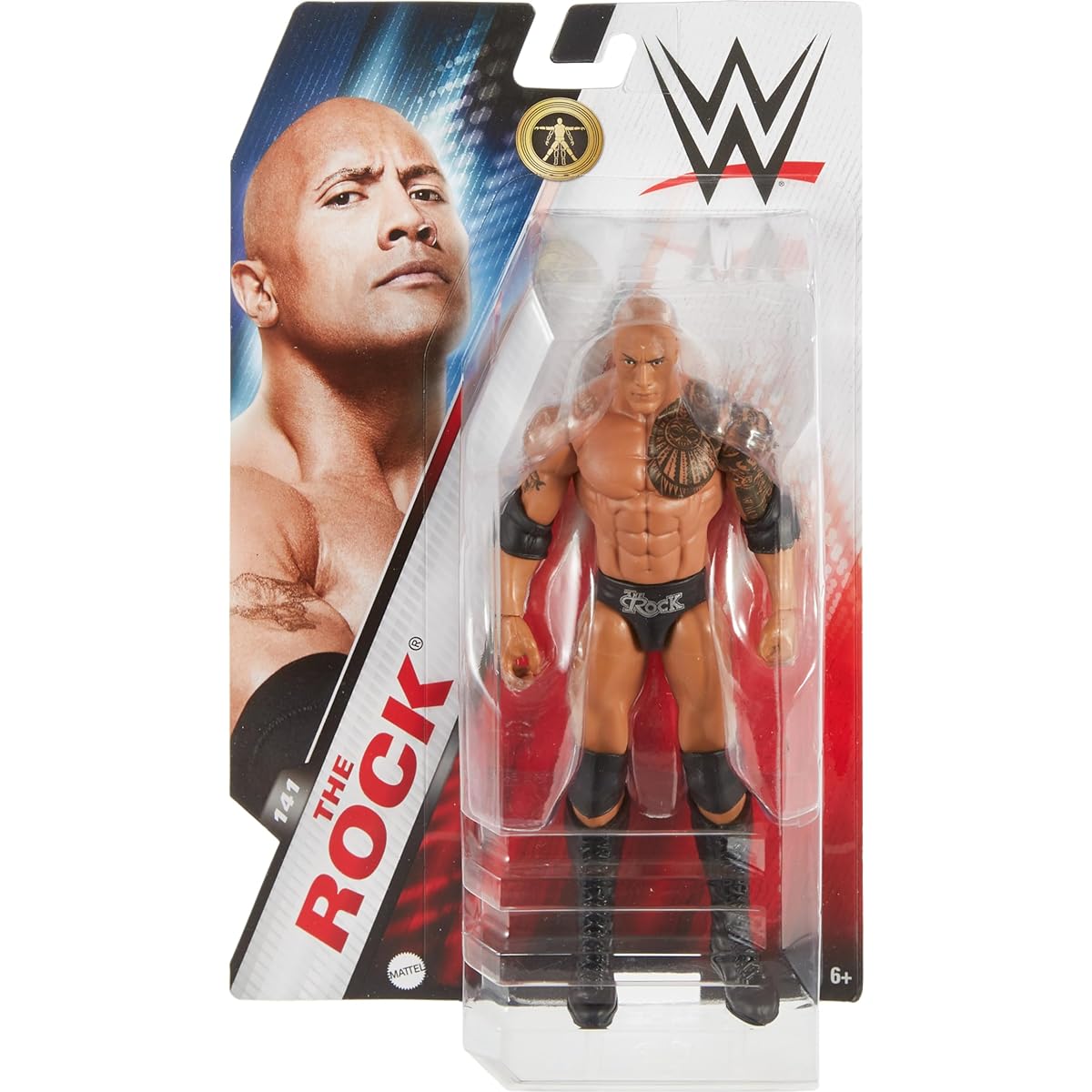 Mattel WWE Basic Action Figure 6" Collectible The Rock 10 Articulation Points & Lifelike, HTW15