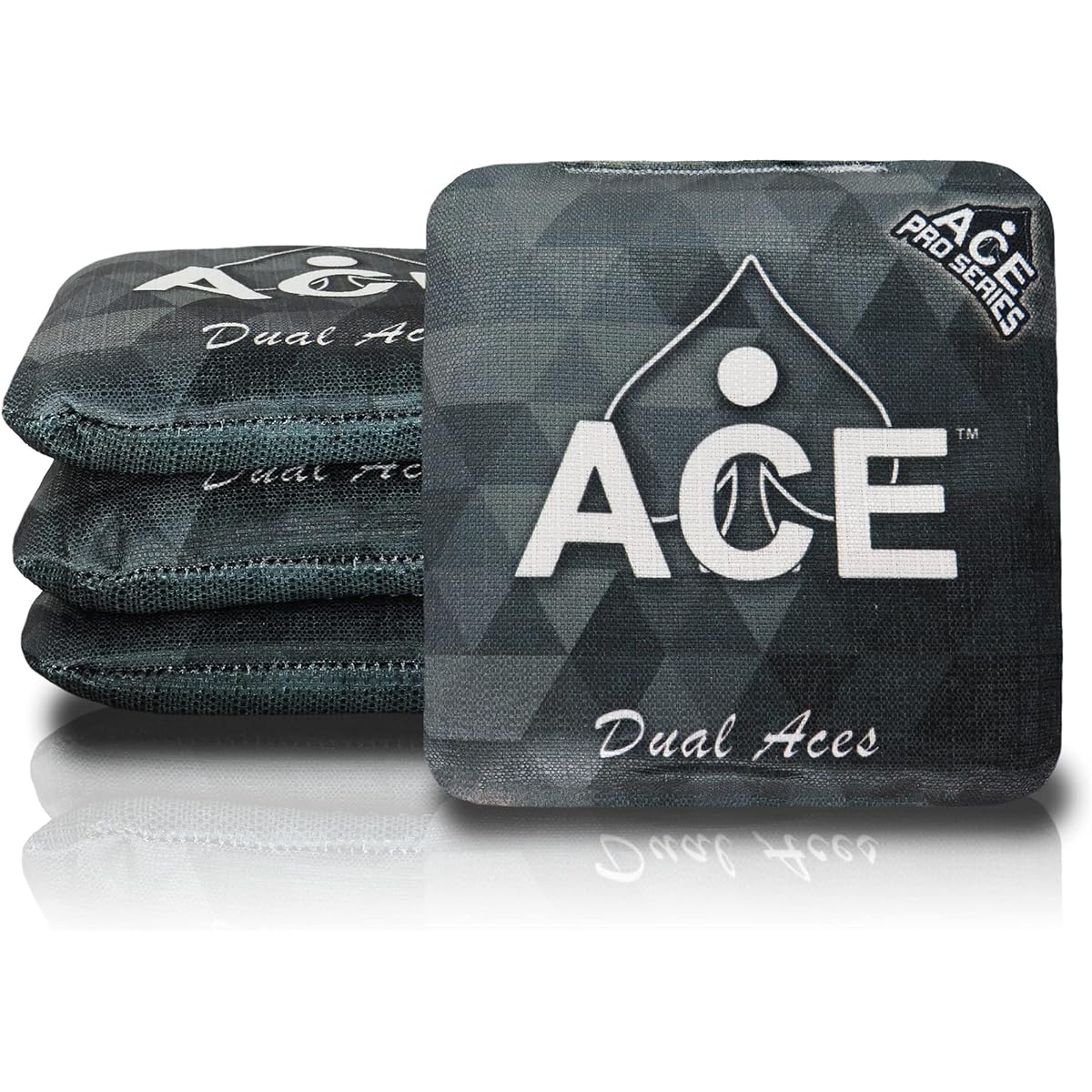 CornholeAce Dual Ace - Black (Set of 4 bags) - ACL Pro Engraved
