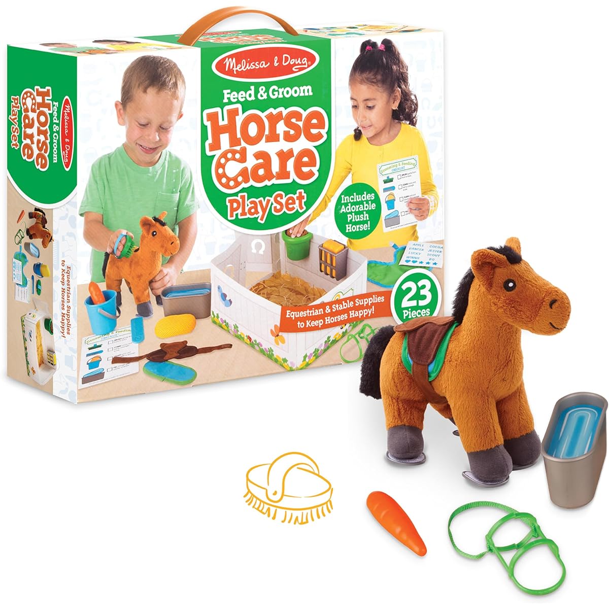 Melissa & Doug Feed & Groom Horse Care Play Set