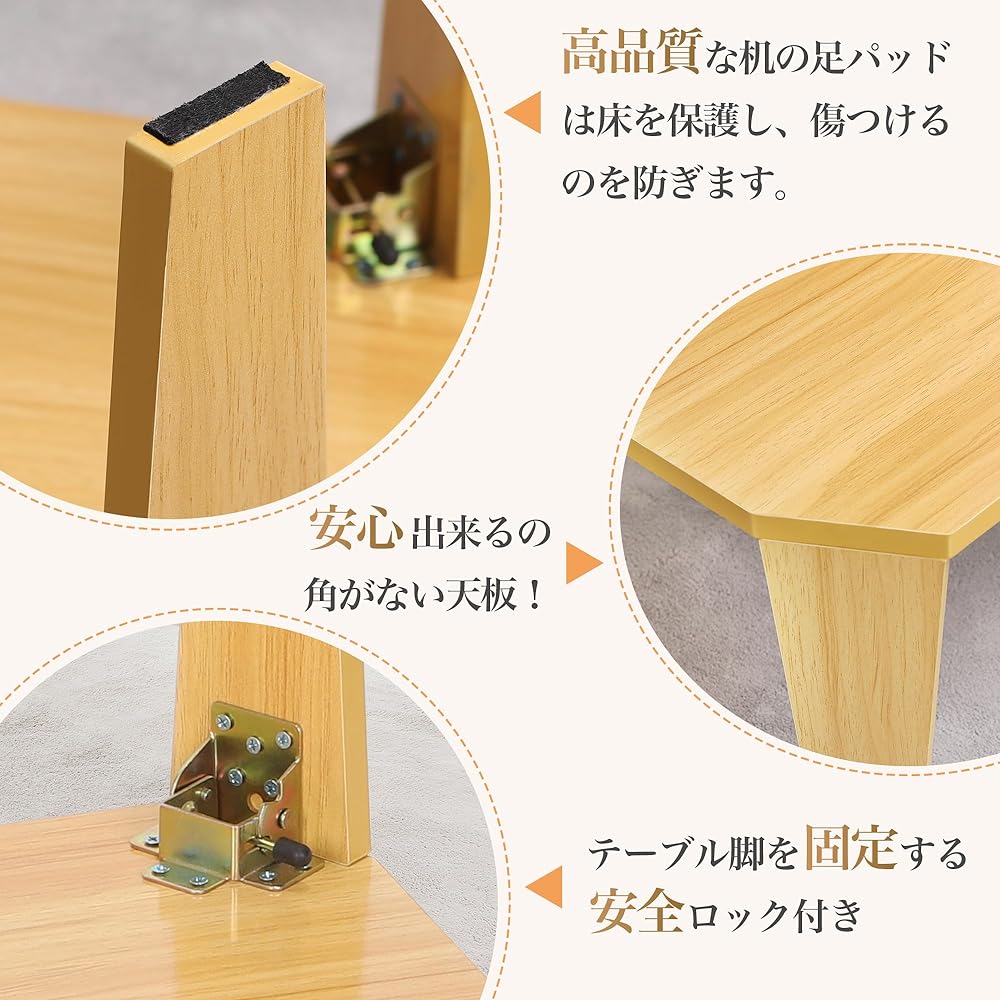 TITIROBA Low Table, Folding Mini Table, Width 90cm, Height 32cm, Foldable, Stylish, No Assembly Required, Small, Mini, Compact, Oak Chabudi, Low Table, Sturdy, Children's Desk, Single Person Living Alone, Folding Table