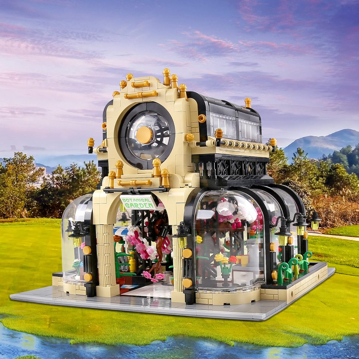 Mould King 16019 Botanical Garden Building Kit Toy MOC Building Blocks Botanical Garden with LED Lights Street View House Kit Gifts for Kids Ages 8+ Adult Collection Lovers (2147 Pieces)