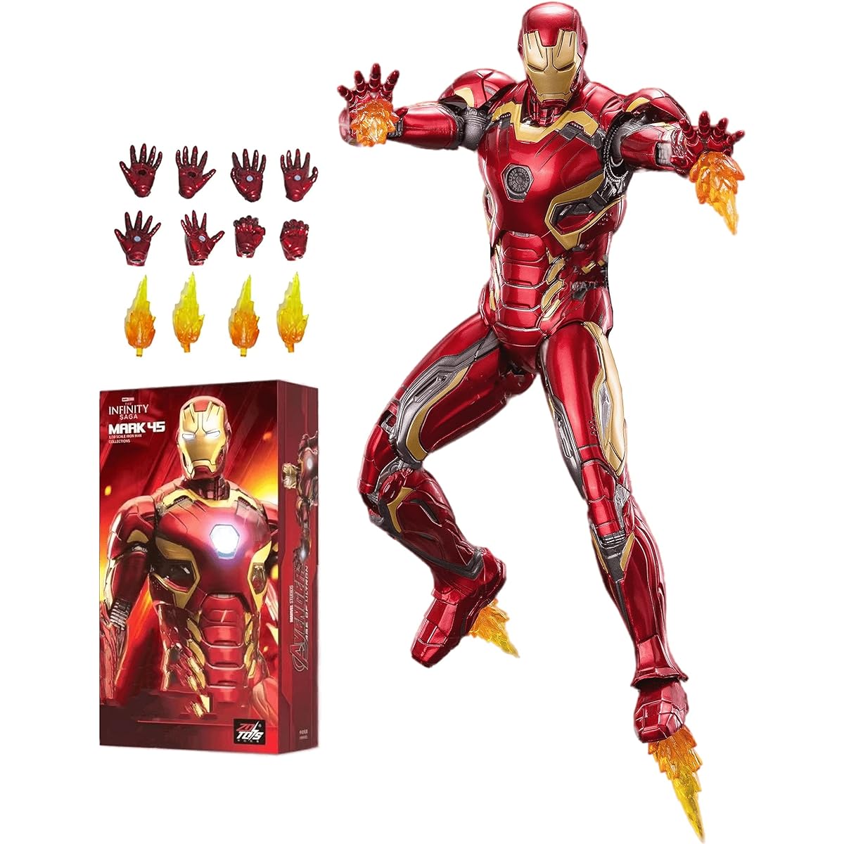 LonullyMege Iron Man Action Figure Set 2 Pack 7" Mark Studios Legends Series Collectible Toy - Full Metal Painting with Accessories Suit Up Gift (MK45 & MK46)