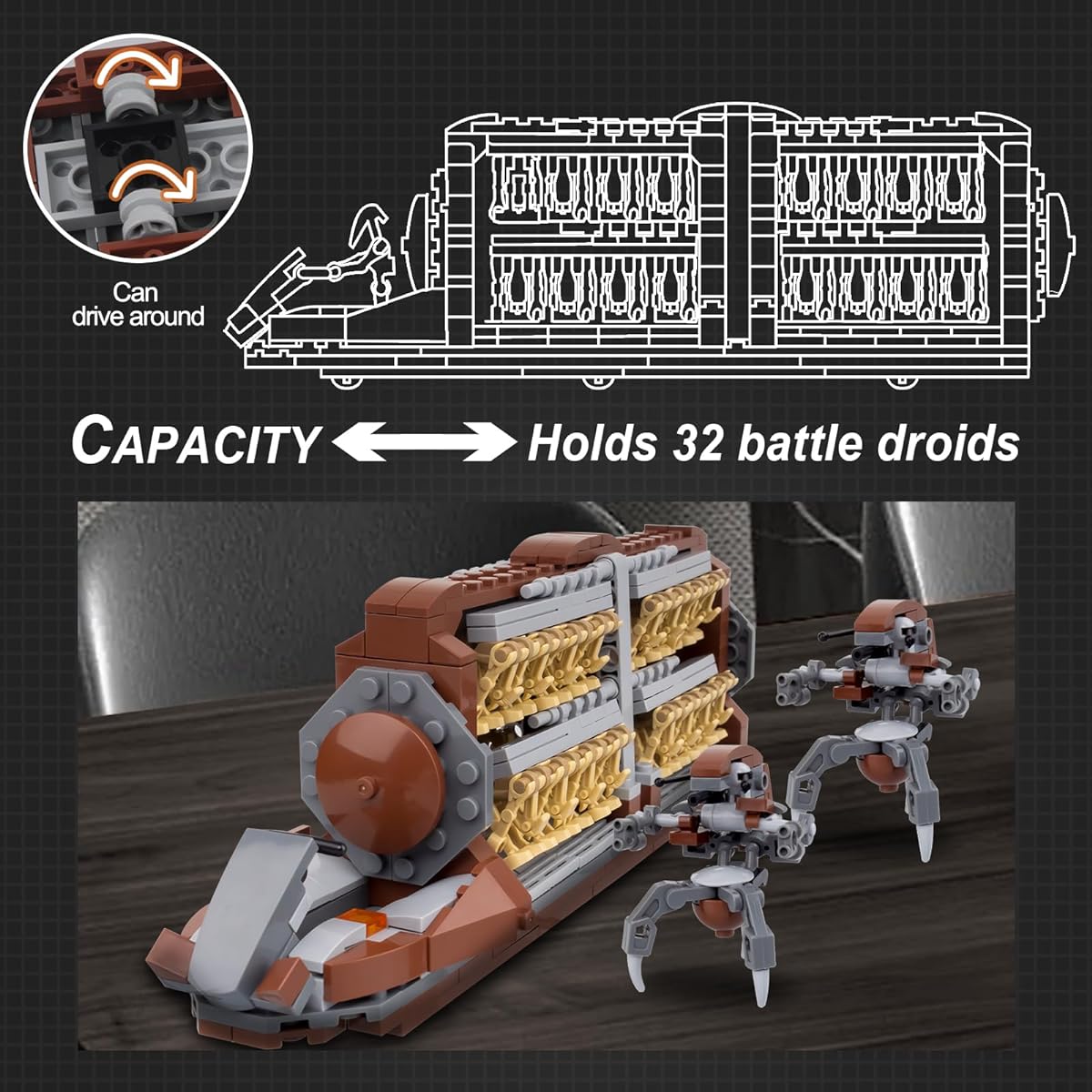 36 Piece Battle Soldier Army Clang Platoon Attack Aircraft Building Set Compatible with Lego Starfighter Toy Building Blocks Ages 8-16 (689 Pieces)