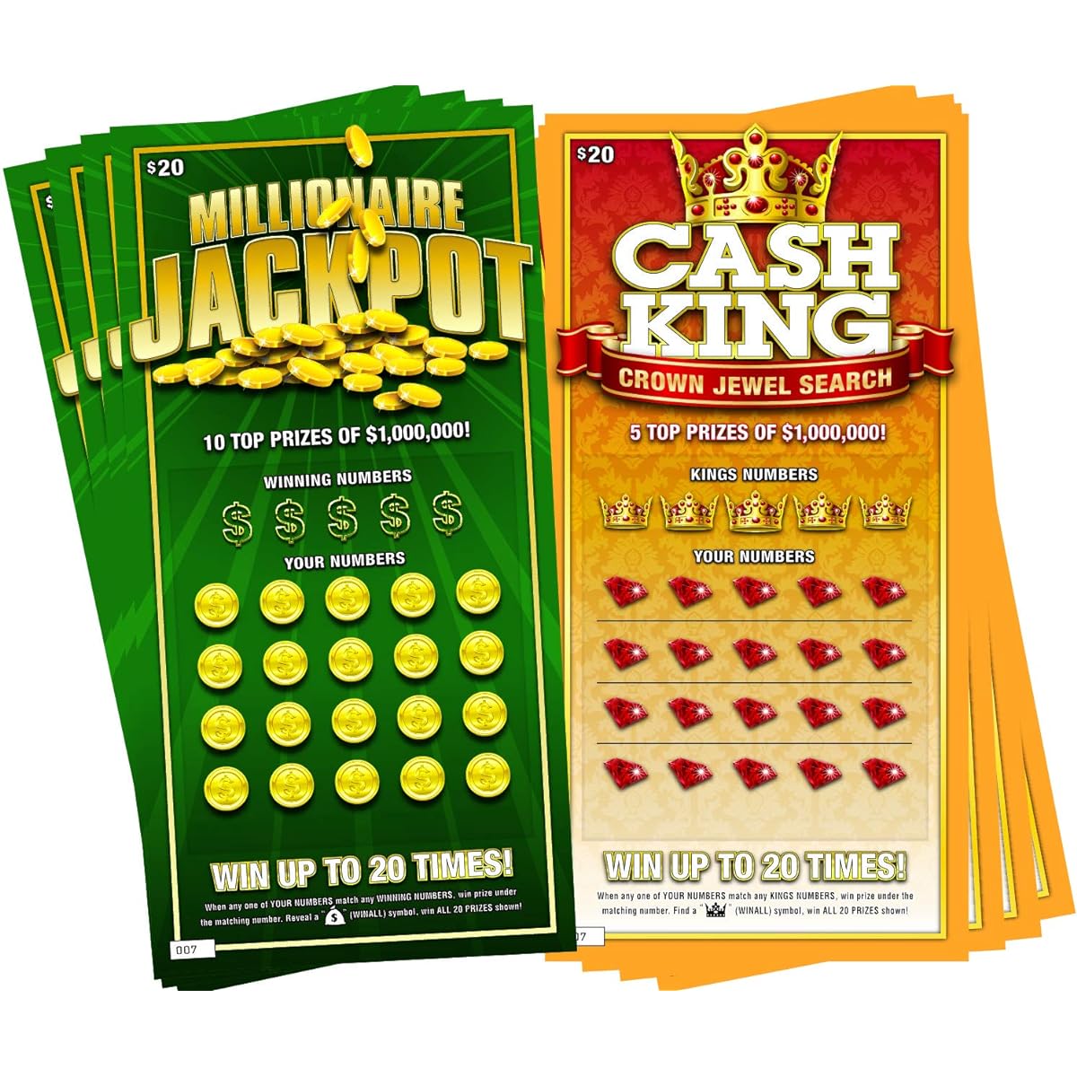 Prank Lottery Tickets and Scratch Cards Look Realistic - Million Dollar Winning Ticket Gag Set