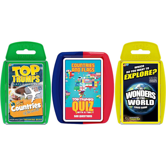 Top Trumps World Quiz Night Bundle Card Game 3 types of games Family fun Ages 6 and up