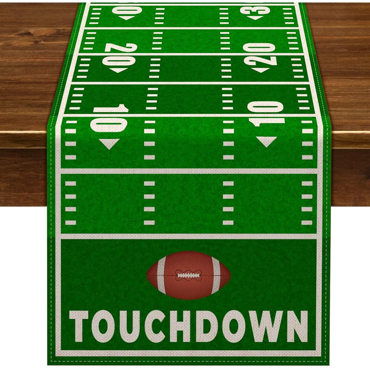 Nepnuser Linen Football Court Table Runner American Touchdown Boys Sports Birthday Party Decoration Farmhouse Home Dining Room Kitchen Table Decor