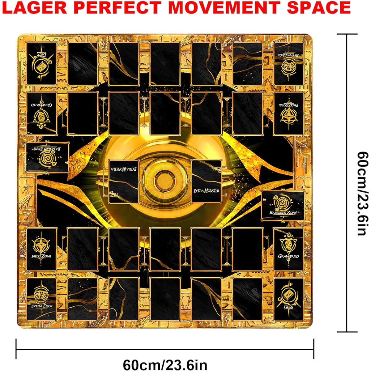 Sabermaster Card Rubber Mat - 2 Player, Square Playmat for Gamers 60x60cm/23.6x23.6in (19)