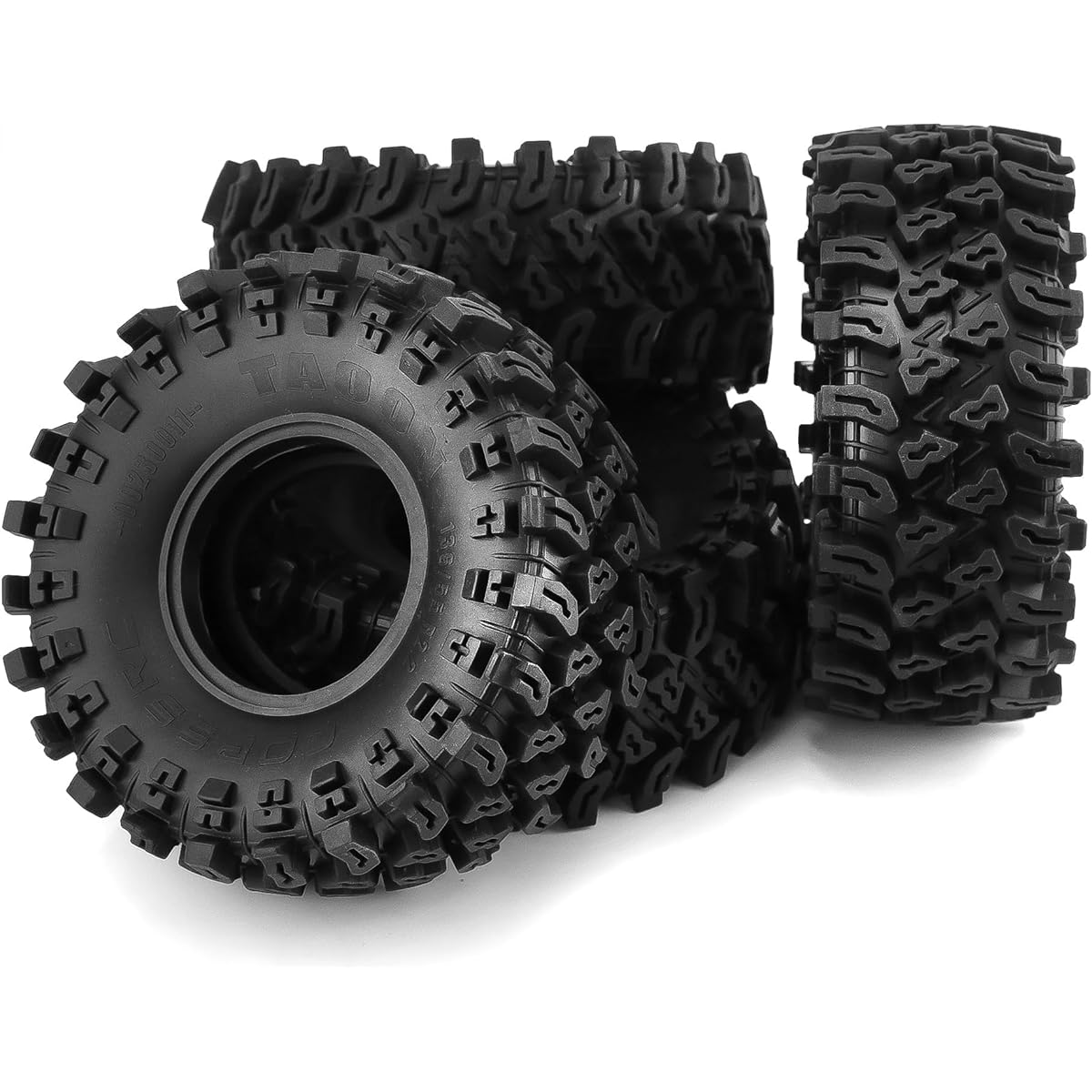 Chanmoo 2.2 RC Crawler Tires 1/10 RC Rubber Slinger Grappler Mud Wheel Tires for 1:10 Scale Rock Crawler Car Axial SCX10 90047 D90 TF2 Tamiya CC01 Traxxas TRX4 2.2" Beadlock Rims 4pcs
