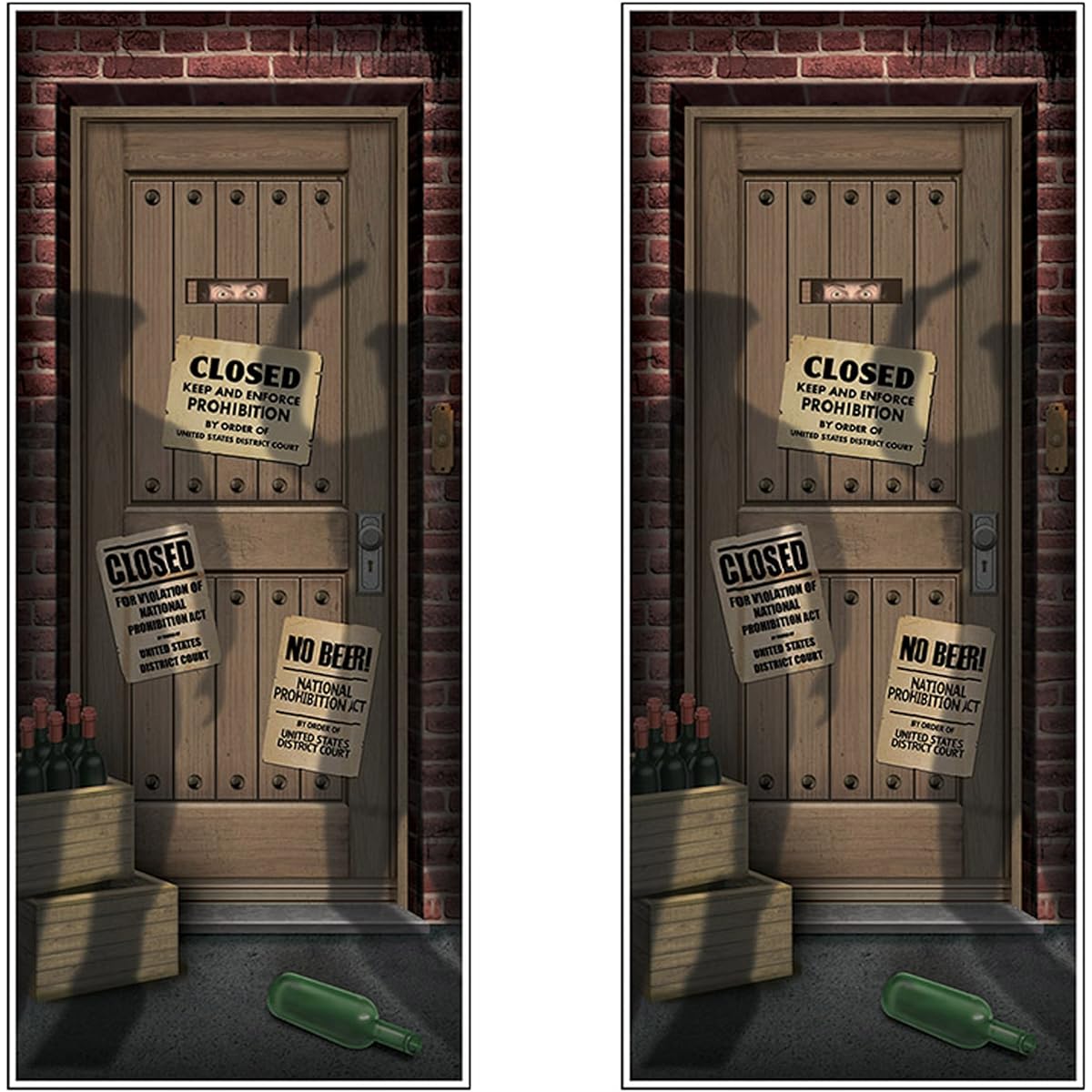 Beistle 2 Piece Plastic Speakeasy Door Covers 20s Wall Decor 1920s Great Gatsby Theme Party Supplies 30" x 6'