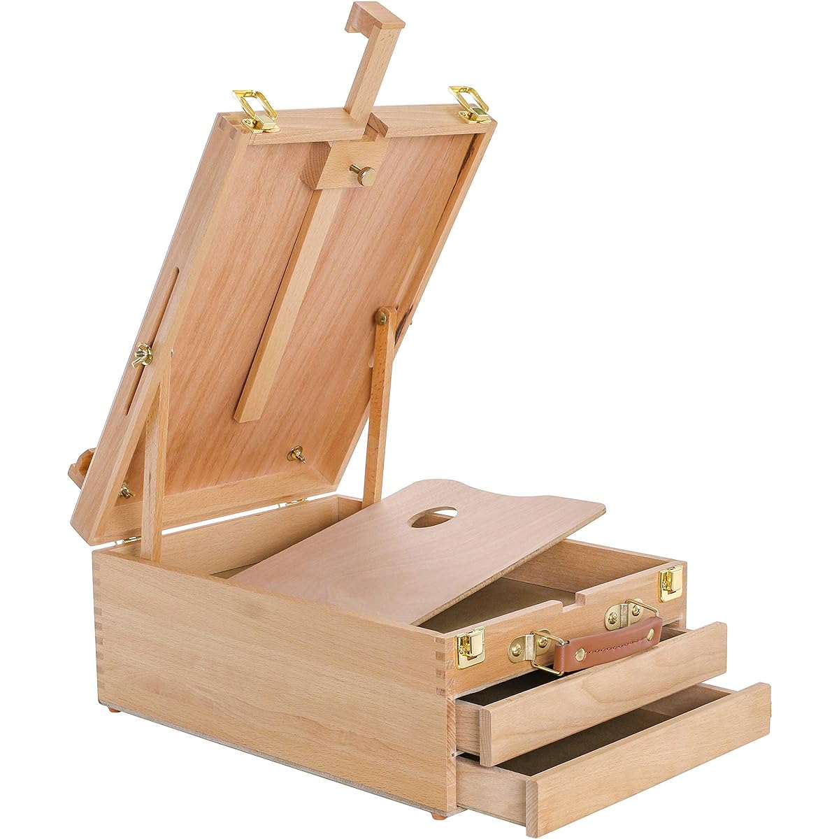 US Art Supply GRAND CAYMAN Extra Large 2-Drawer Wooden Sketchbox Easel by US Art Supply