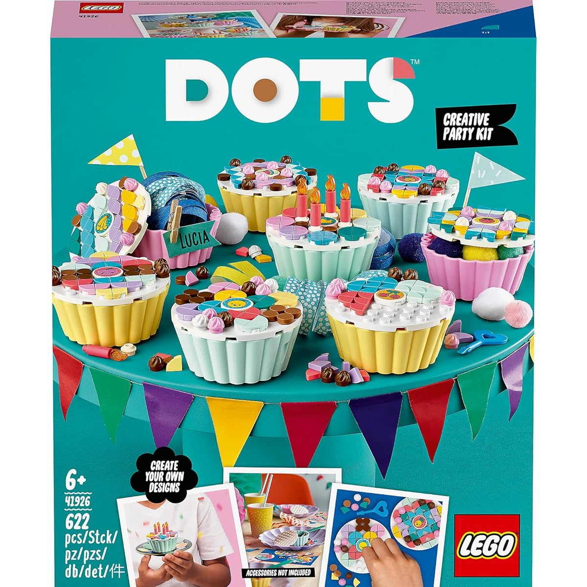 LEGO DOTS Sweet Cupcake Party Set 41926 Toys, Blocks, Gifts, Gems, Crafts, Boys, Girls, Ages 6 and Up