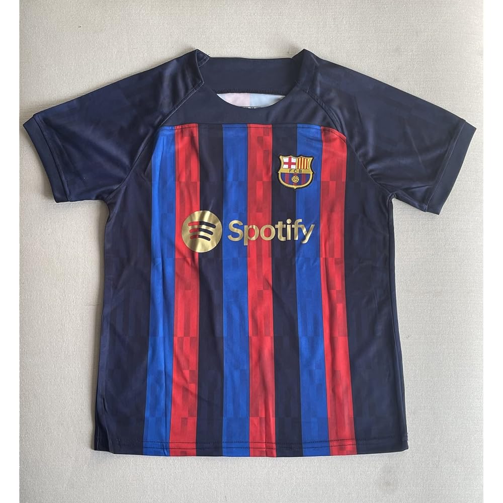 Soccer Uniform 22-23 FC Barcelona Children Adult Uniform Number 10 Robert Lewandowski Practice Wear Breathable Quick Dry Replica Support Present