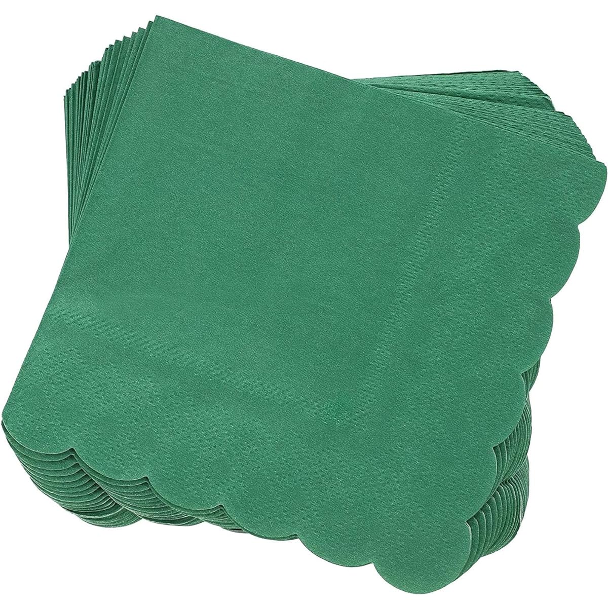 Juvale 100 Pack Bulk 2-Ply Corrugated Paper Cocktail Napkins, Forest Green, 5 x 5 Inch