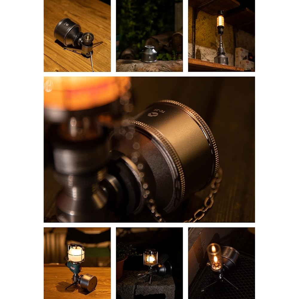 CAMPING MOON Camping Pocket Tank CB Type Gas Lantern Torch Burner Attachment Silver TC-25