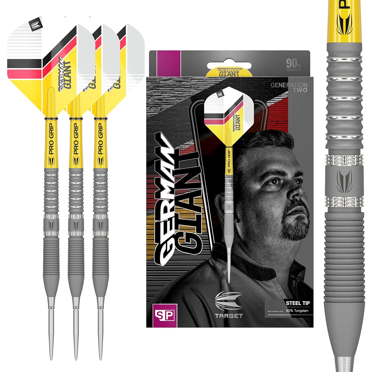 Target Darts Gabriel Clemens Gen 2 21G 90% Tungsten Swiss Point Steel Tip Dart Set