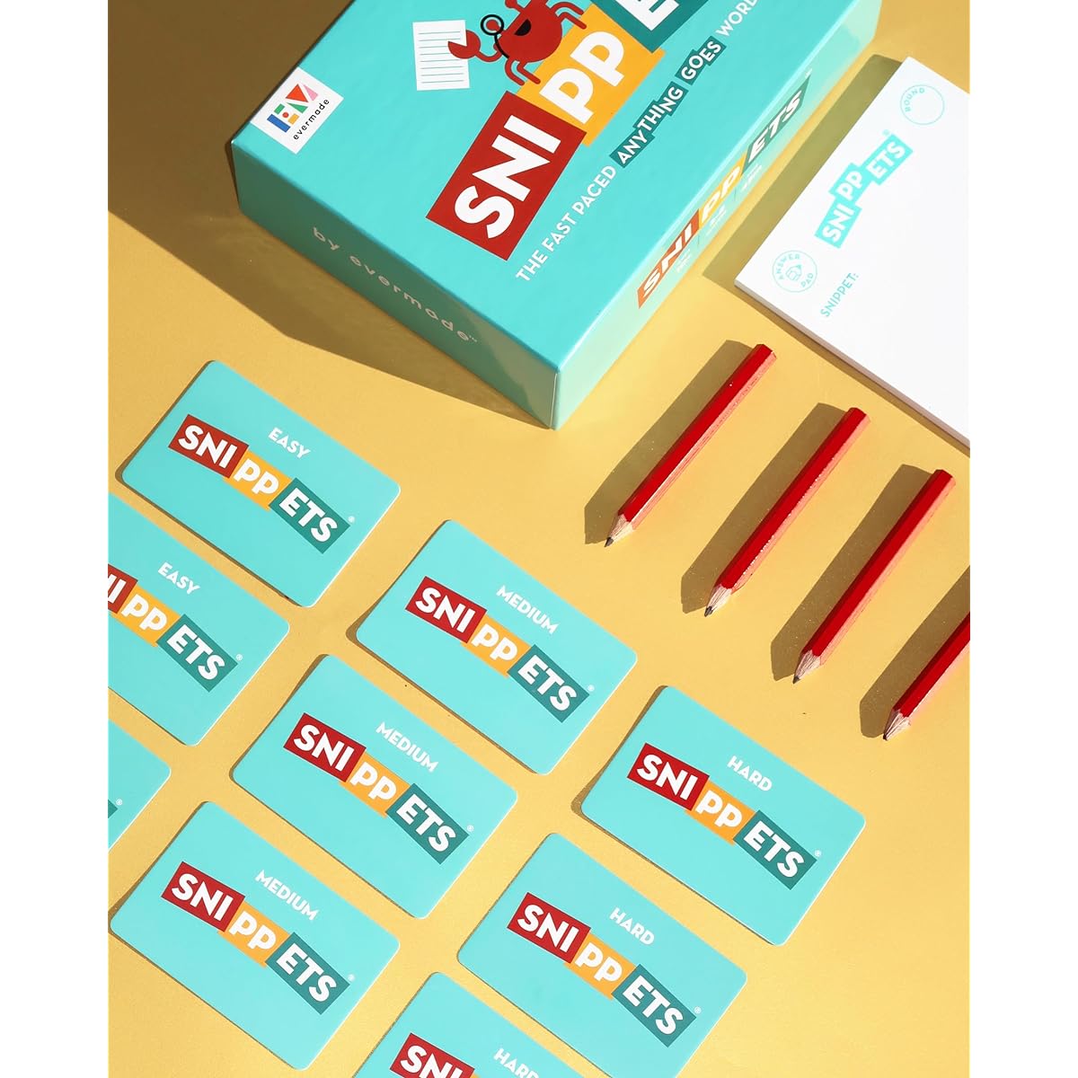 Snippets - Fast-Paced "Anything Goes" Word Game Award-Winning Family Board Game Mensa Recommended Unique Anything Goes Rule Ages 10+