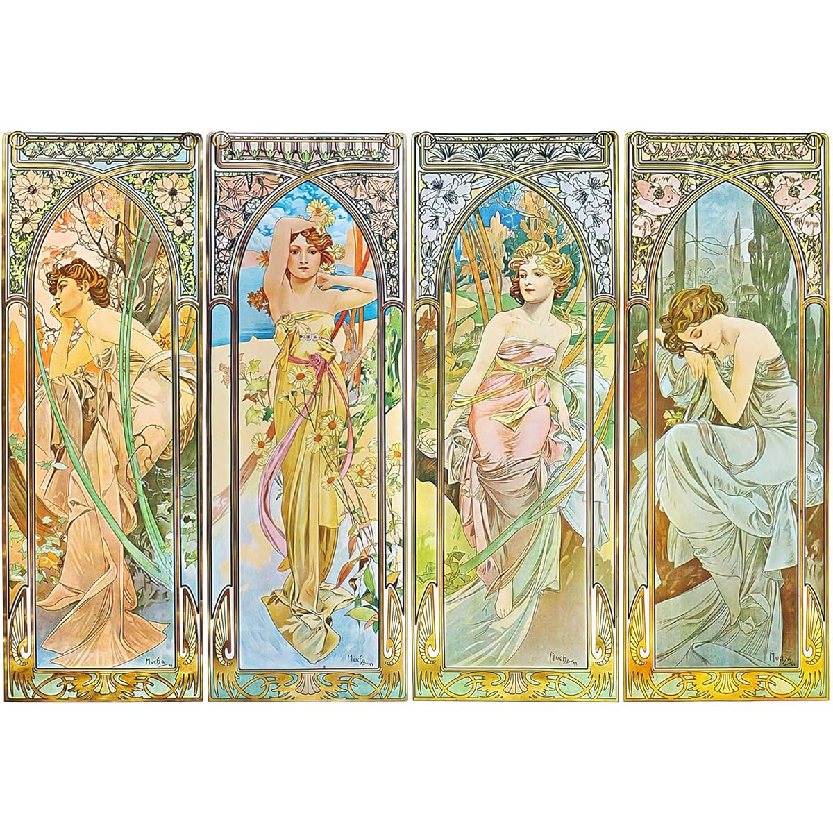 2000 Piece Puzzle Goddess of Time Jigsaw Puzzle 2000 Piece Modern Art Puzzle Times of the Day Jigsaw Puzzle 2000 Piece for Adults Mucha Oil Painting Puzzle 2000 Piece Puzzle for Adults
