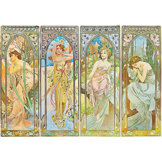 2000 Piece Puzzle Goddess of Time Jigsaw Puzzle 2000 Piece Modern Art Puzzle Times of the Day Jigsaw Puzzle 2000 Piece for Adults Mucha Oil Painting Puzzle 2000 Piece Puzzle for Adults