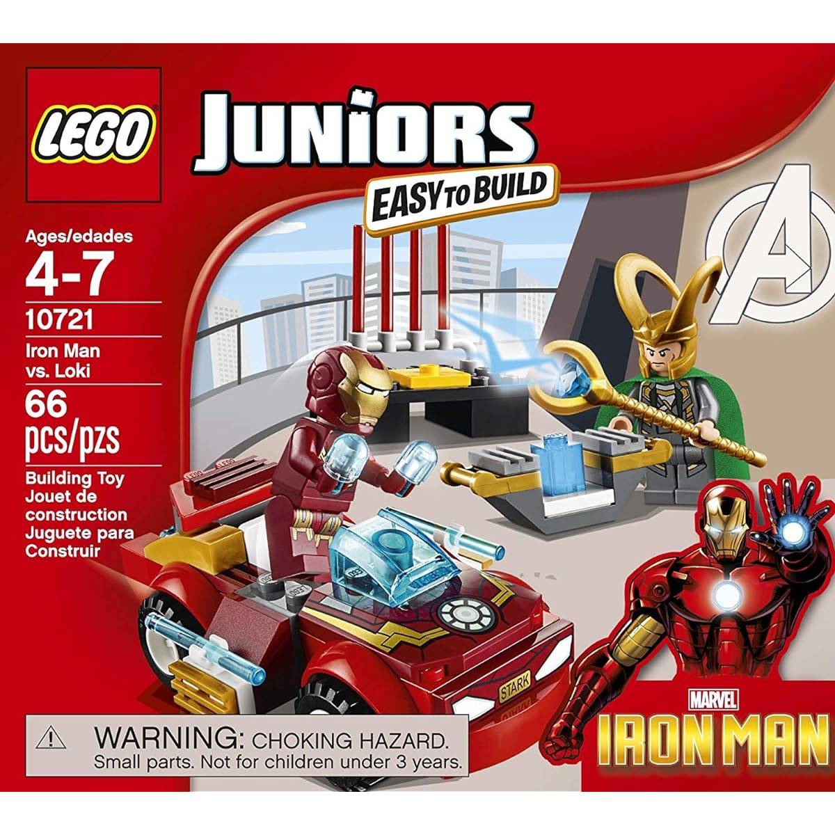 Juniors LEGO 66 PCS Iron Man vs. Loki Bike Box Building Toys