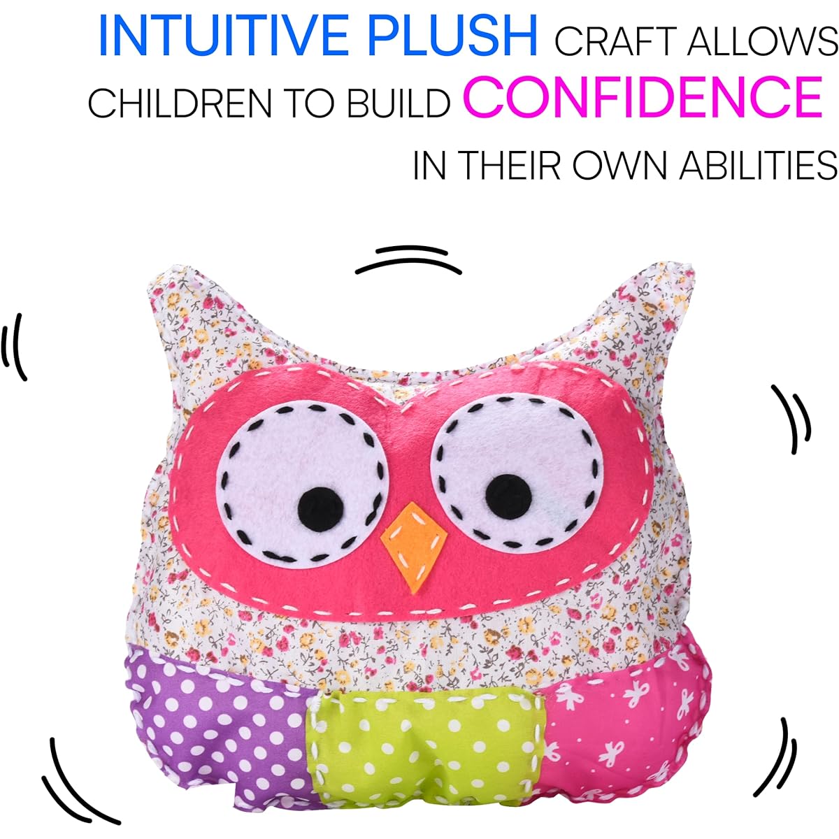Amazaque Owl Plush Pillow - Squishy Super Soft Stuffed Owl - Cuddly Plush Owl Stuffed Animal - DIY Sewing Crafts Plush Animal Pillow Kit - Owl Stuffed Animal Birthday Surprise Gift for Boys and Girls