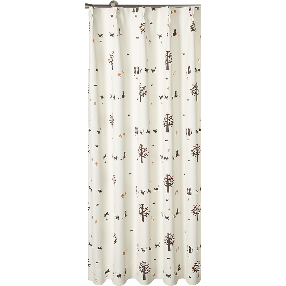 Arie Shape Memory Curtains, Nekotan, Set of 2, 100 x 178 cm, Orange