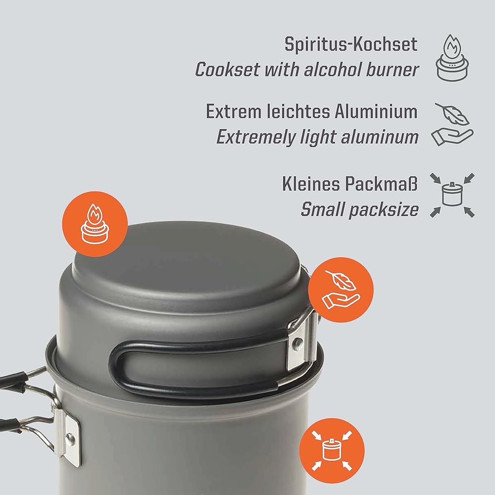 Esbit Cook Set with Alcohol Burner 985ml ESCS985HA0