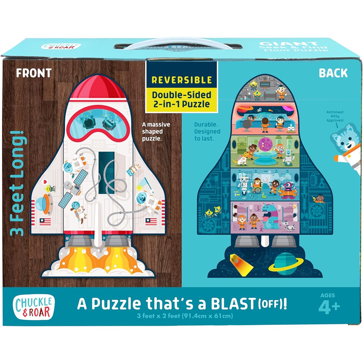 Chuckle & Roar Giant Floor Puzzle Spaceship Shape - 50 Pieces