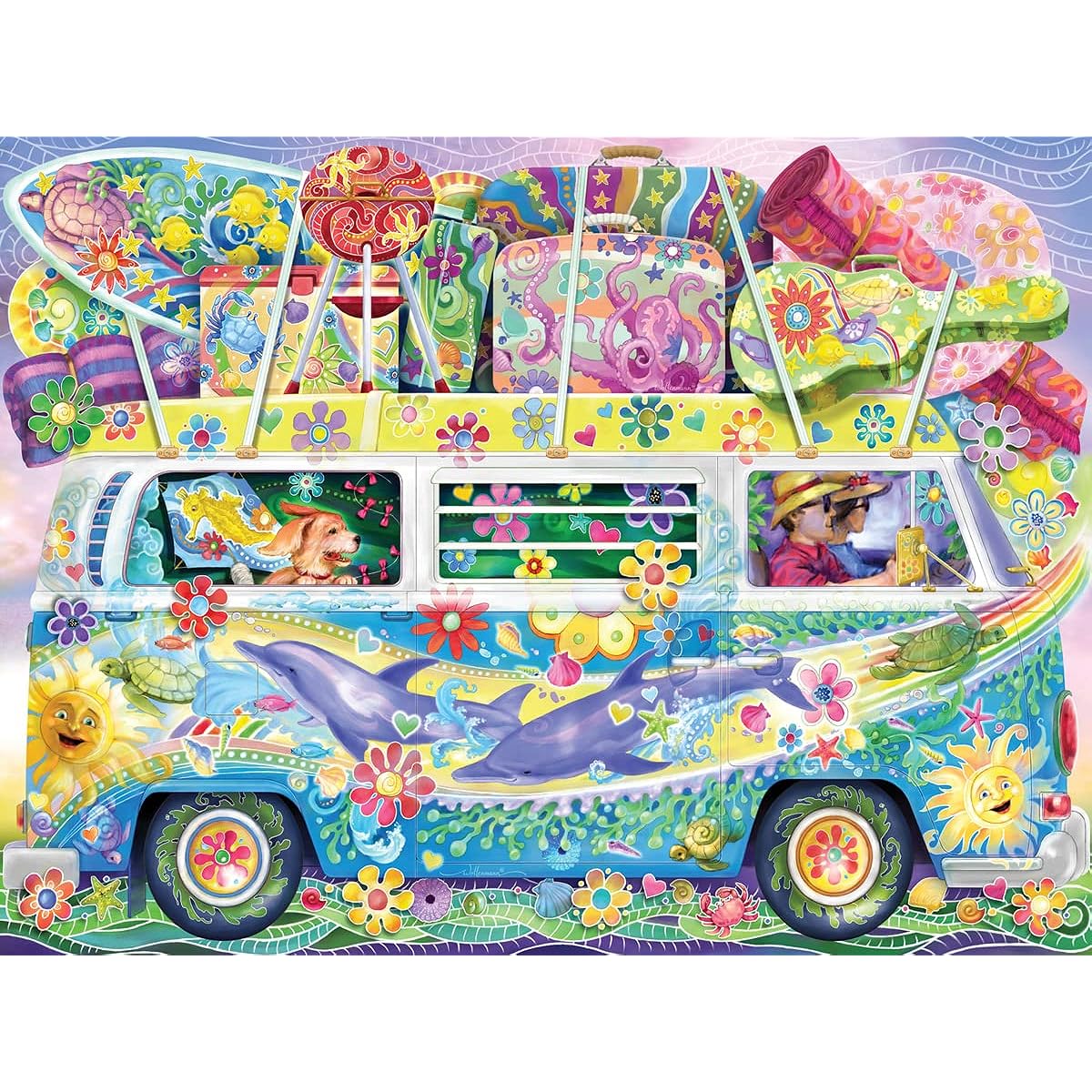 Vermont Christmas Company Beach Time Camper Jigsaw Puzzle 550 Piece