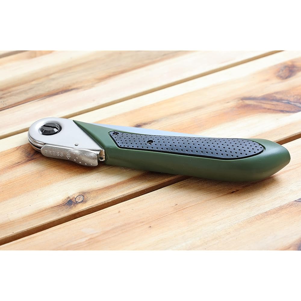 CAPTAIN STAG Saw Folding Saw CS Field Saw Blade Length 180mm with Lock Function Dark Green UM-14
