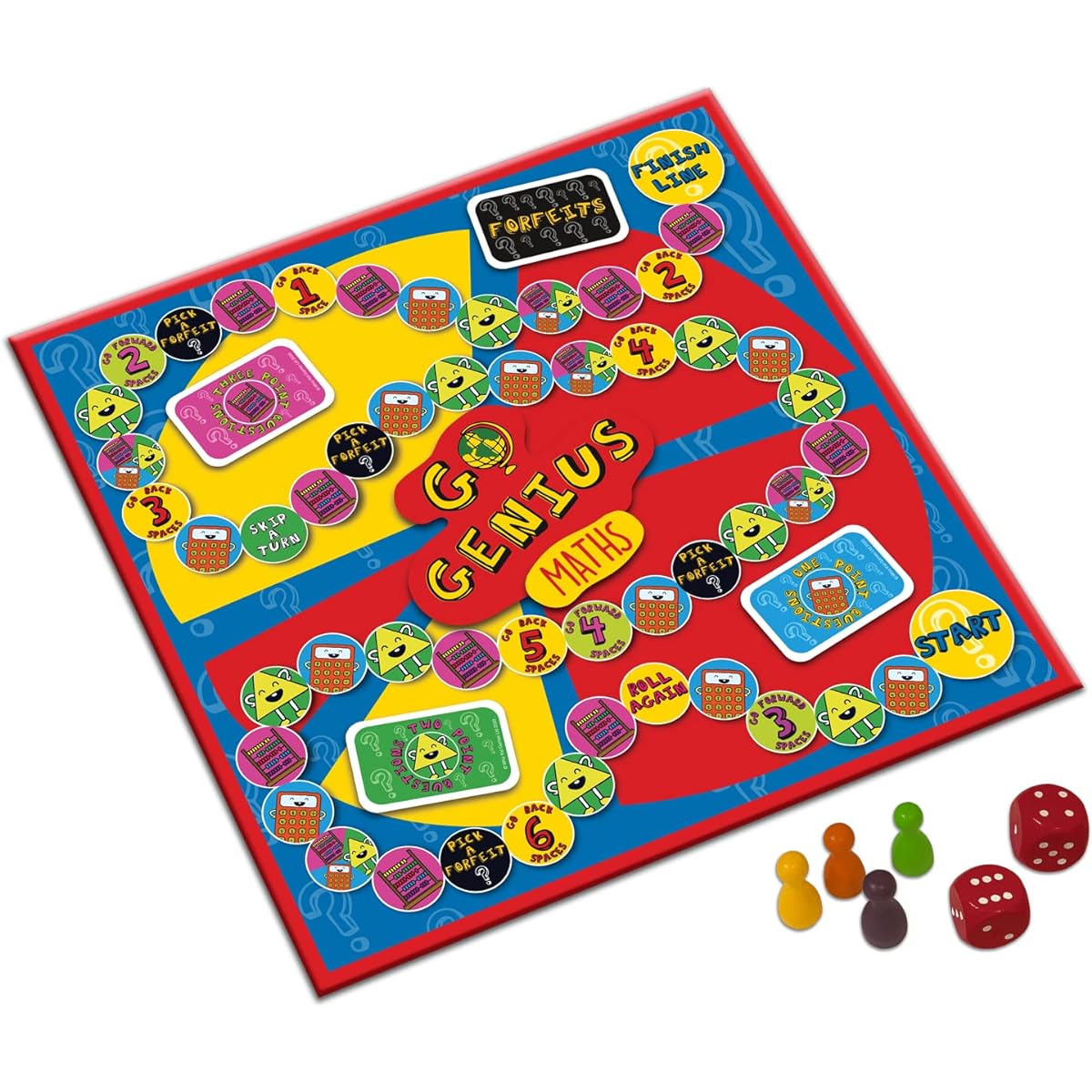 Go Genius Maths - Educational Board Game Supporting Key Stage 1 & 2 Learning, Suitable for 7+ Years