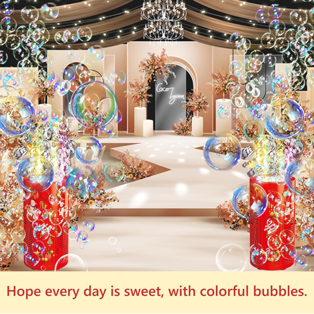 2023 Fireworks Bubble Machine with 240ml Bubble Solution (1 piece)