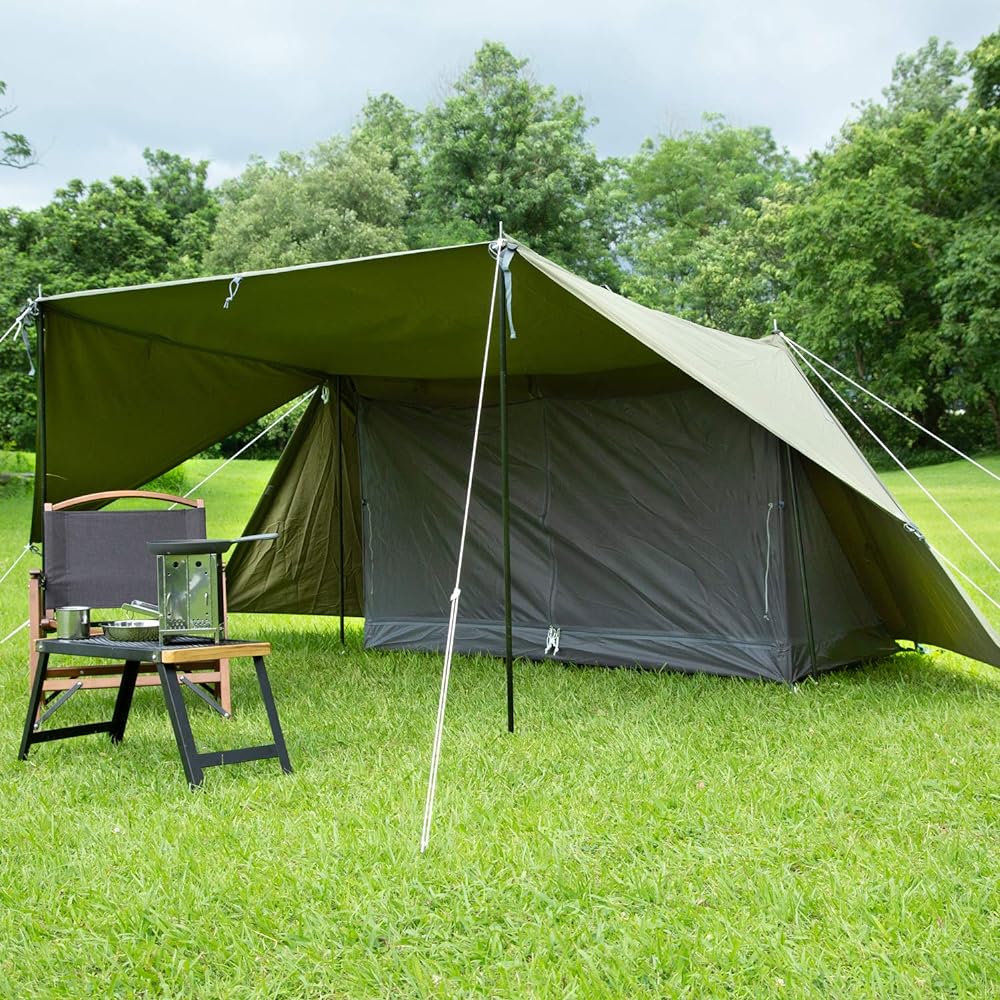 BUNDOK Solo Base BDK-79TC [For 1 Person] Pup Tent Military Mask Storage Compact Blend Cotton Full Close