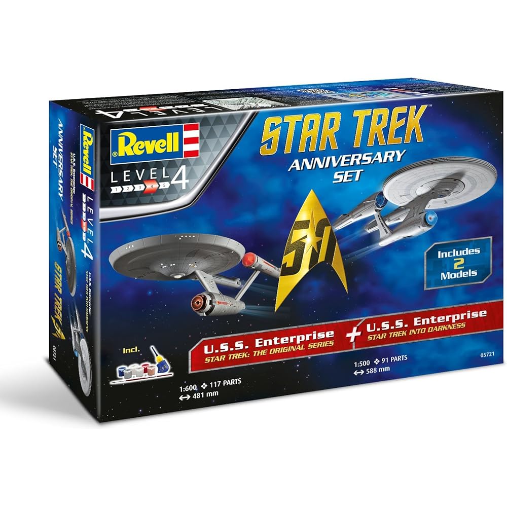 Platts GR05721 Star Trek U.S.S Enterprise Space Mission & Latest Movie Version 50th Anniversary Set
