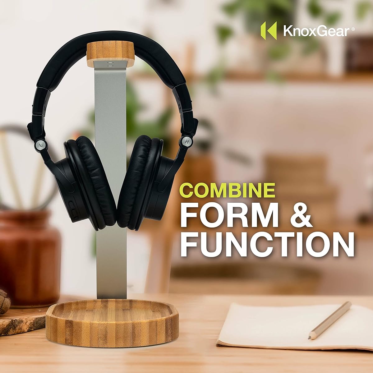 Knox Gear Wooden Headphone Stand (Bamboo Brown)