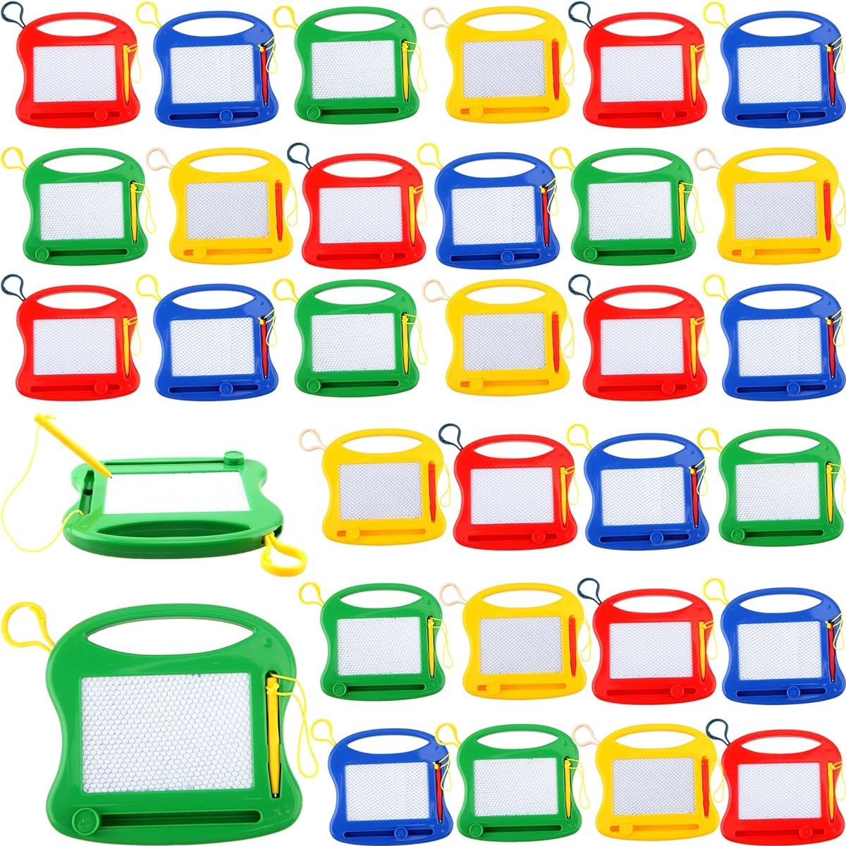 Sonarun 32 Pack Mini Magnetic Drawing Boards Bulk Small Magnetic Doodle Boards Portable Doodle Boards Toys for Kids Toddlers Birthday Party Favors Classroom Giveaways Goodie Bag Fillers
