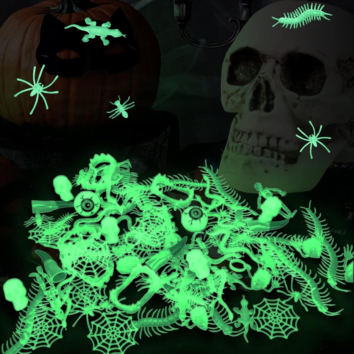 TOY Life Halloween Party Favors for Kids, Glow In The Dark Party Favors, 220 Pieces