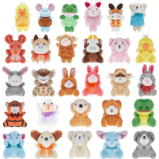 100pcs Mini Plush Animal Toys Set Cute Small Animal Keychains for Boys/Girls Carnival Prizes Claw Machine Party Favors Classroom Rewards Bag Fillers 28 Styles, As Pictures Show , 2.8 inches high