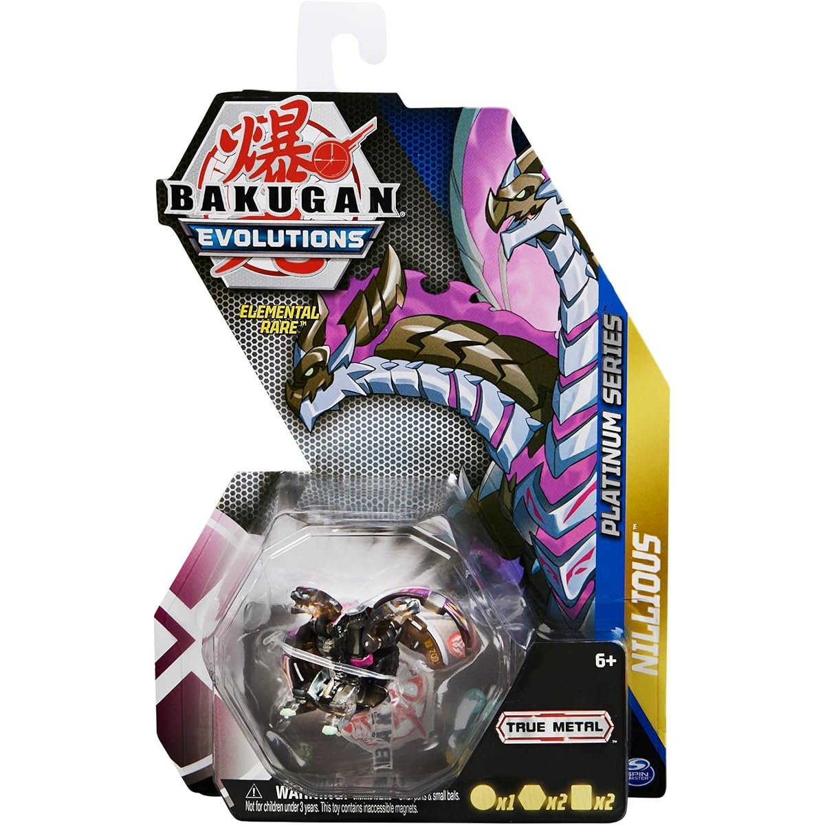 Bakugan Evolution Platinum Series - Elemental Rare Nillious - True Metal 2022