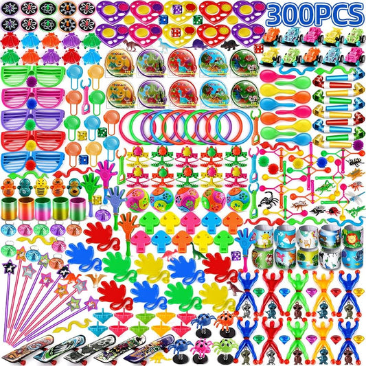 Amy&Benton 300 PCS Fidget Party Favors for Kids Fidget Toys Birthday Gift Toys Party Toy Assortment Treasure Box Birthday Goodie Bag Stuffers for Kids Carnival Prizes, Pinata Filler for Classroom