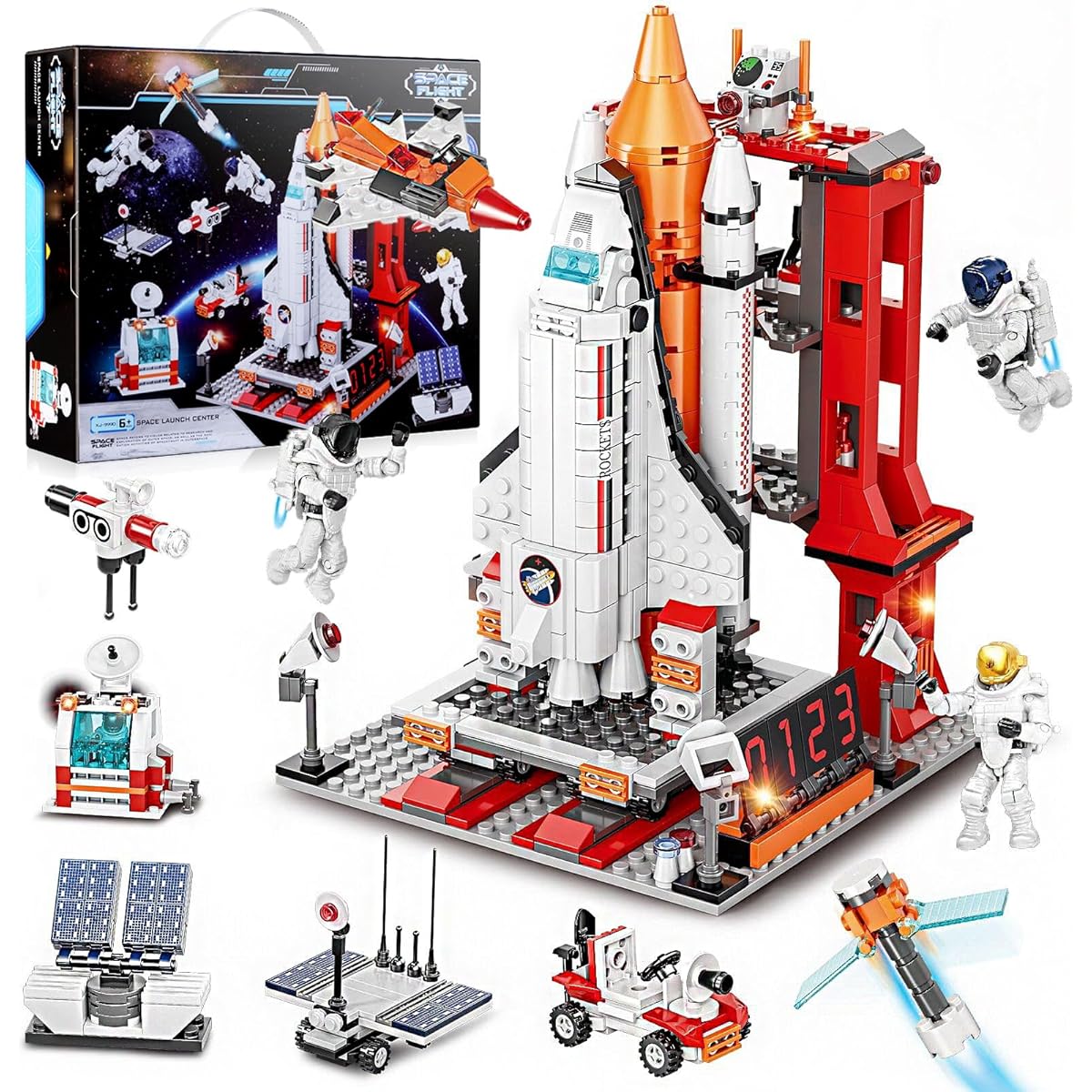 Space Exploration Shuttle Toy for Kids Ages 6 7 8 9 10 11 12, 11-in-1 STEM Aerospace Rocket Building Kit for Boys/Girls Ages 6-12, Great Christmas/Birthday Gift (855 Pieces)