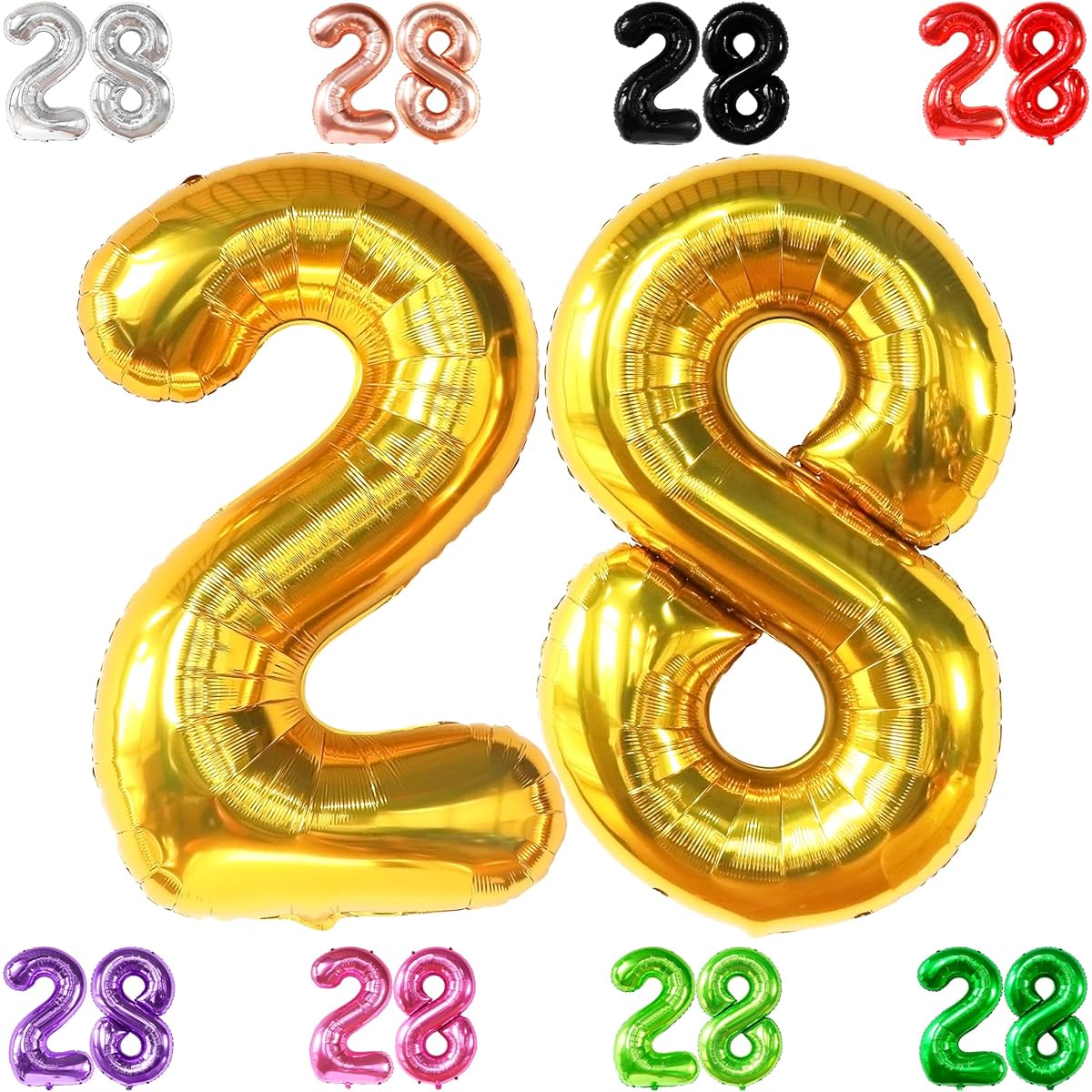 Gold Number 28 Foil Balloon